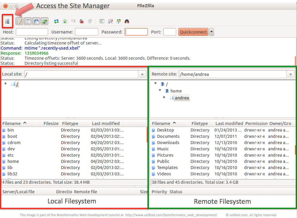 FileZilla Interface