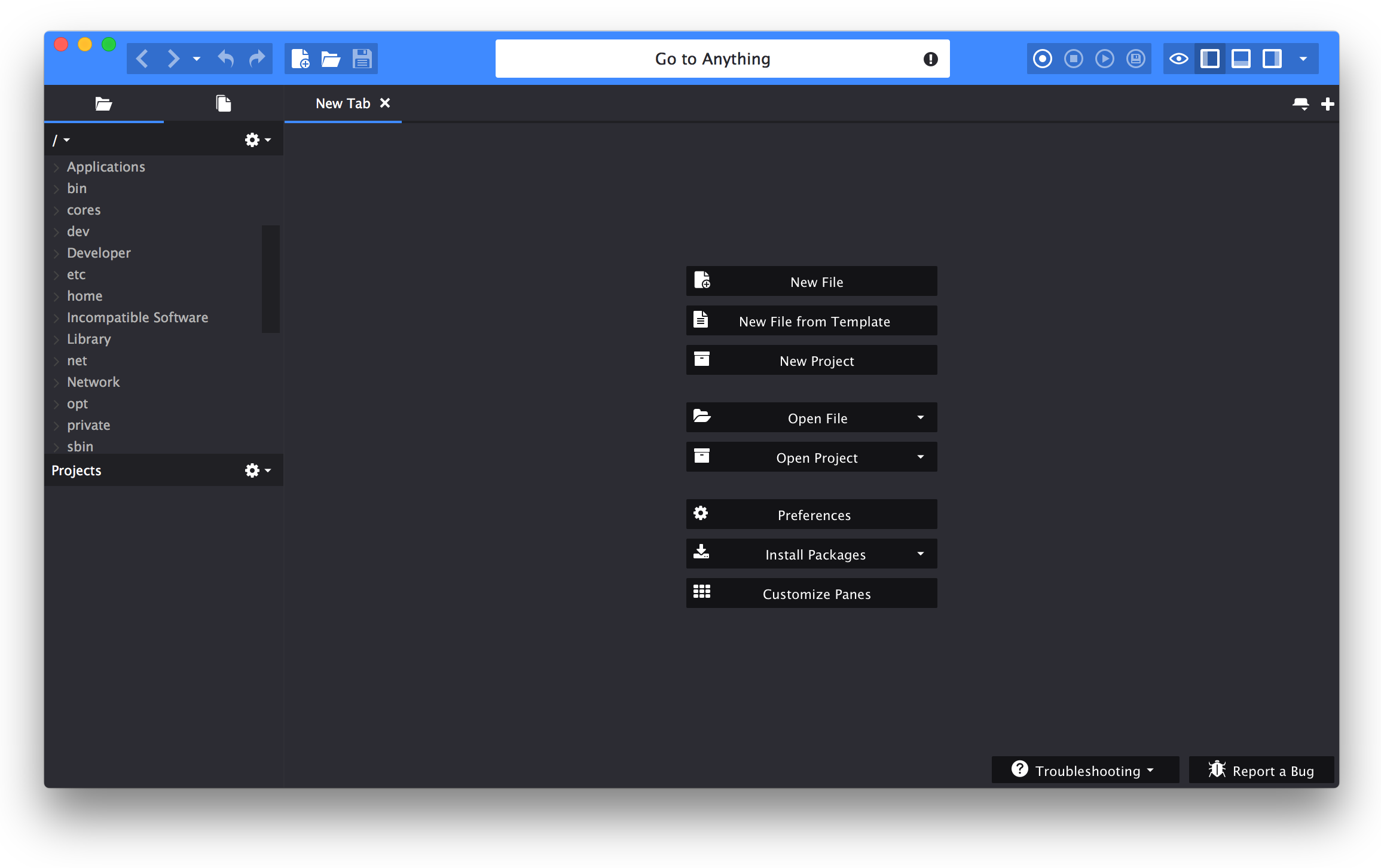 The Komodo Edit IDE Interface