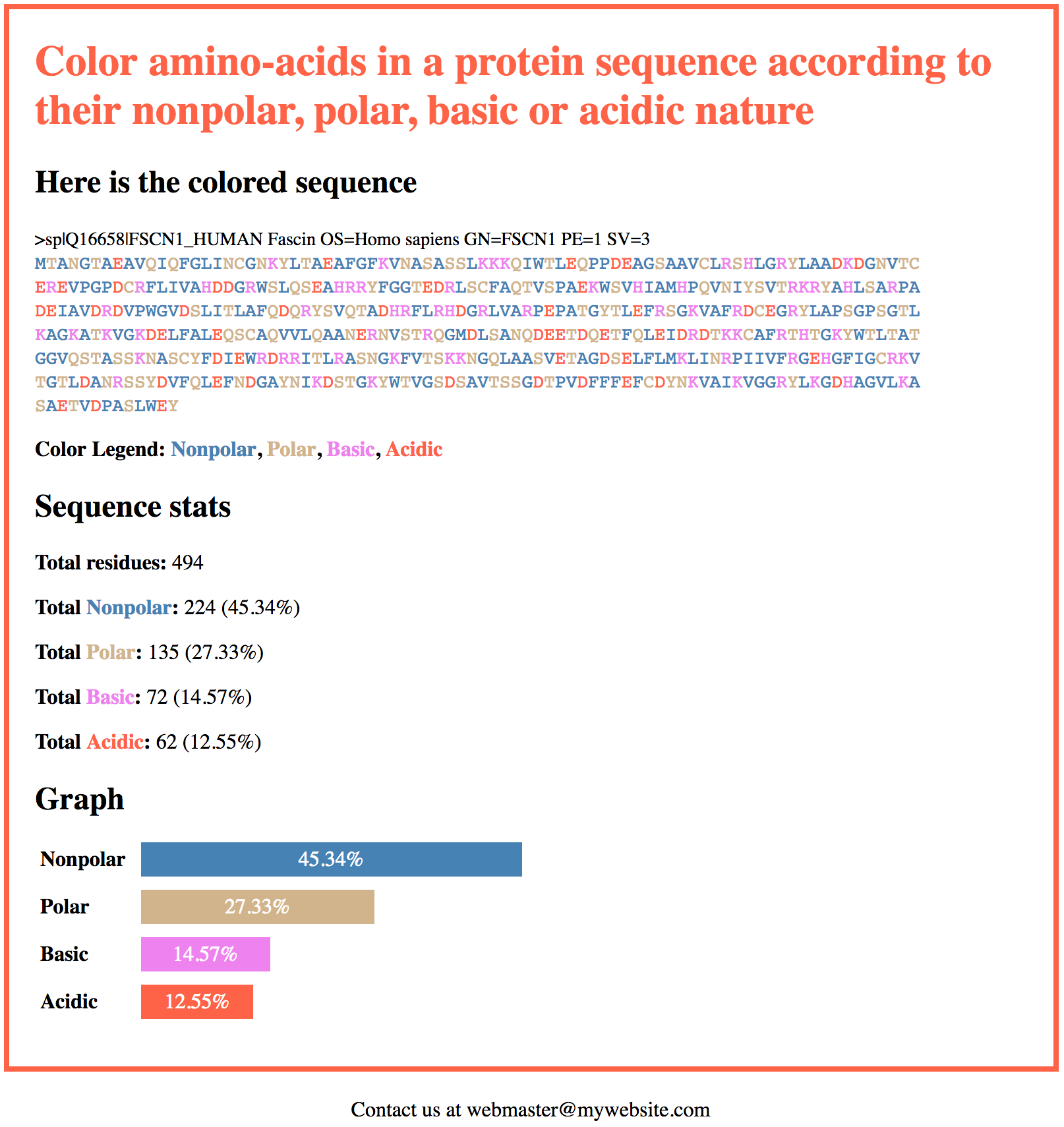 The output of the color sequence script